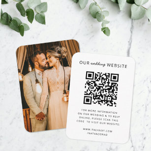 Hochzeitsseite   QR Code Minimalistisches Foto UAW Begleitkarte