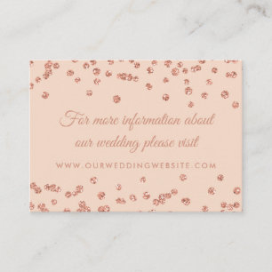 Hochzeitsseite Rose Gold Glitzer Confetti Blush Begleitkarte