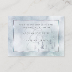 Hochzeitsseite   Silver Blue Winter Wonderland Begleitkarte