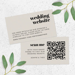 Hochzeitsseite UAWG Scannable QR Code Retro Begleitkarte