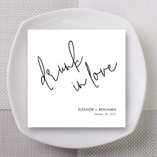 Hochzeitsservietten 'Drunk in Love' Minimalistisch Serviette