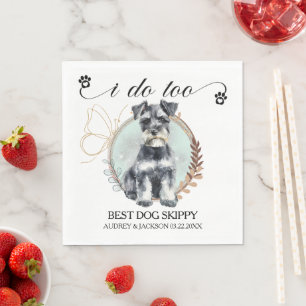 Hochzeitsservietten mit Foto eines Miniature Schna Serviette