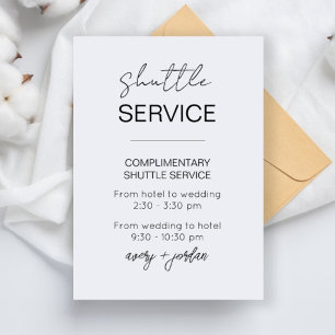 Hochzeitsshuttle-Service-Karte Begleitkarte
