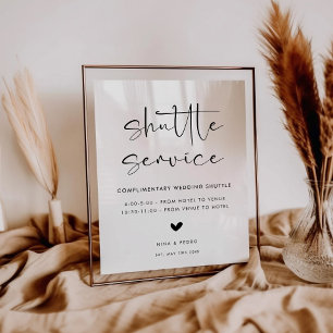Hochzeitsshuttle-Service-Schild Poster