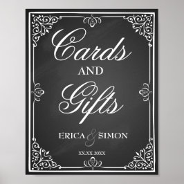 Hochzeitssignaturkarte und Geschenktisch Poster