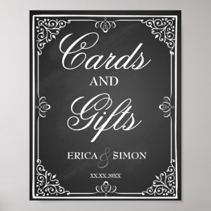 Hochzeitssignaturkarten und Geschenktisch Poster
