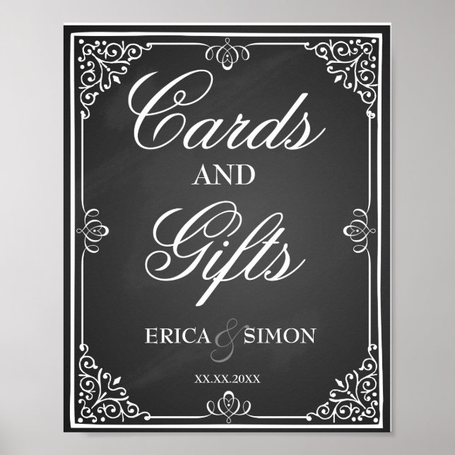 Hochzeitssignaturkarten und Geschenktisch Poster (Vorne)