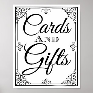 Hochzeitssignaturkarten und Geschenktisch Poster