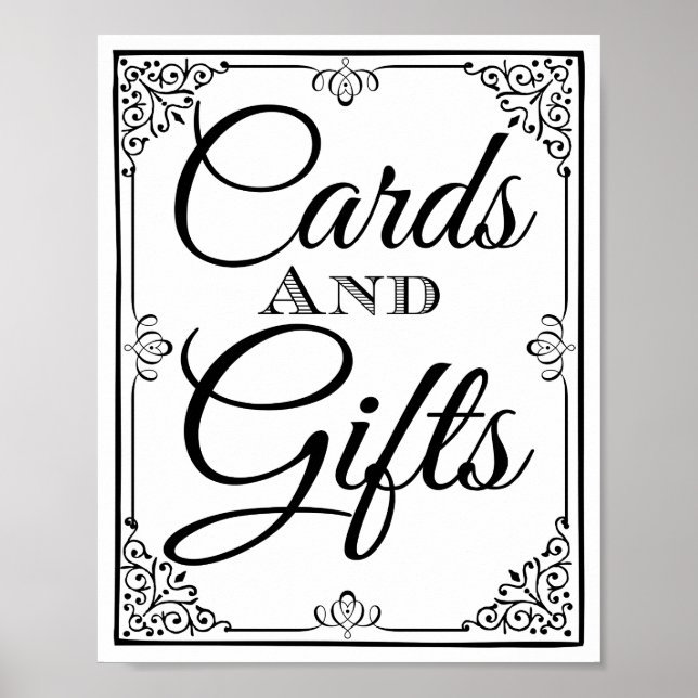 Hochzeitssignaturkarten und Geschenktisch Poster (Vorne)