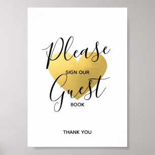 Hochzeitssing Black Gold Heart   GÄSTEBUCH UNTERZE