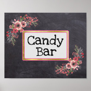 Hochzeitssing-Chalkboard-Look für Candy-Bar Poster