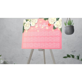 Hochzeitssitzdiagramm Chic Hydrangea String Lights Poster