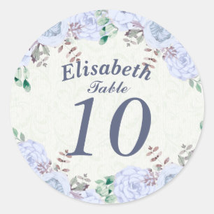 Hochzeitssitze Chic Watercolor Blumenschrift Gold  Runder Aufkleber