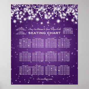 Hochzeitssitzkarte Wintersparkle Lila Poster