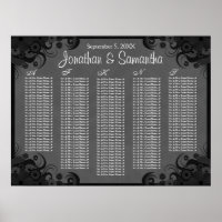Hochzeitssitzkarten für Schwarz und Grau