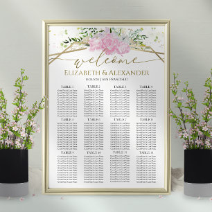 Hochzeitssitzkarten Gilded Wildblume Poster