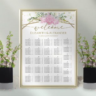 Hochzeitssitzkarten Gilded Wildblume Poster