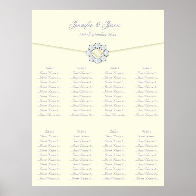 Hochzeitssitzplan Elfenbeinküste mit Perle & Diama Poster (Vorne)
