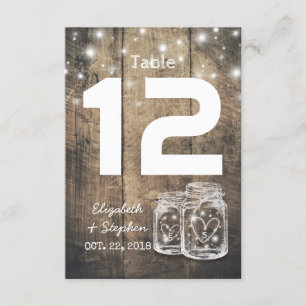 Hochzeitssitzplatz Tischnummer Mason Jar Light