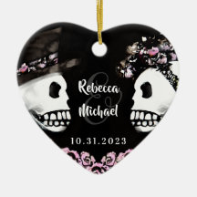 Hochzeitsskelette Braut Bräutigam Rosa Blumenschmu
