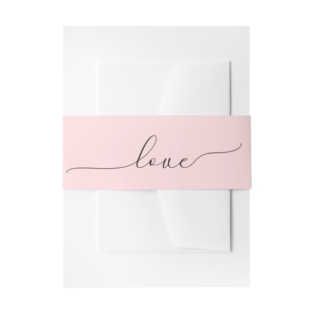 Hochzeitsskript auf Rosa Liebe Einladungsbanderole (Vorderseite Beispiel)