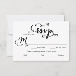 Hochzeitsskript-Damasketball-Entree - RSVP-Karte RSVP Karte