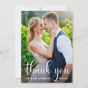 Hochzeitsskript Foto Moderne Kalligraphie Dankeskarte