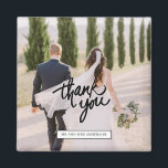 Hochzeitsskript Foto Vielen Dank Magnet<br><div class="desc">Wir danken Ihnen für Magnete für Ihre Hochzeitsgäste mit Ihrem Foto und Ihren Namen. Besuchen Sie unser Geschäft,  um alle unsere Produkte aus der Gastgeschenk Hochzeit zu sehen.</div>