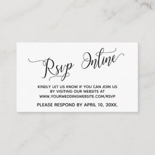 Hochzeitsskript für RSVP Online Begleitkarte