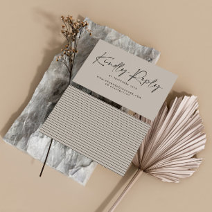 Hochzeitsskript moderne, grau-elegante Antwort Visitenkarte