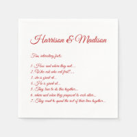 Hochzeitsskript-Namen Couple Fun Facts Kirschrot