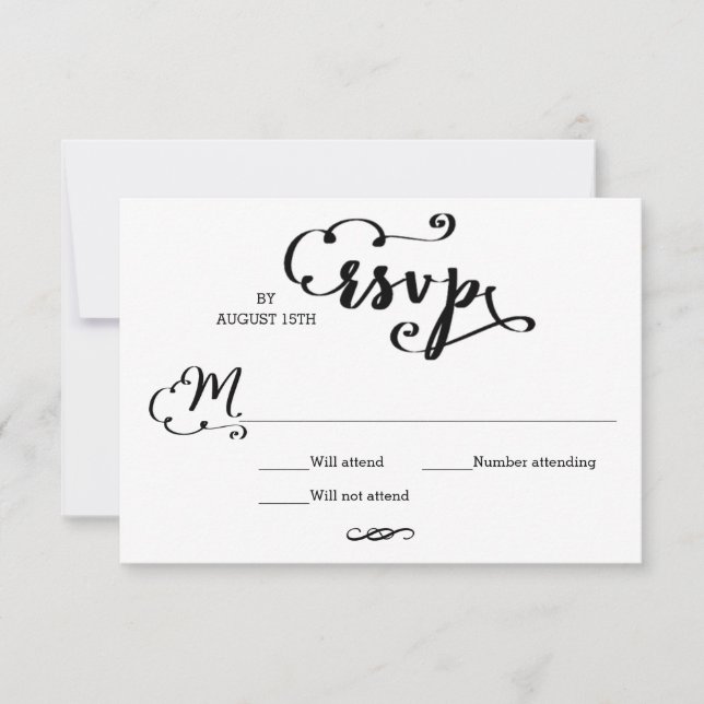 Hochzeitsskript - RSVP-Karte RSVP Karte (Vorderseite)
