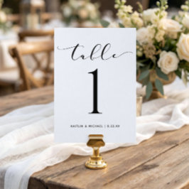 Hochzeitsskripte 12x18 Moderne Wirble Tischnummer