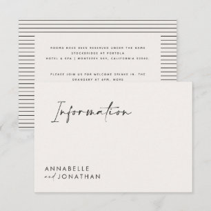 Hochzeitsskripte moderne schwarz-weiße Information Einladung