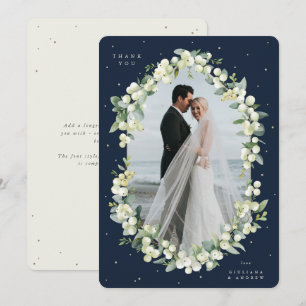 Hochzeitssnowberry/Eukalyptus-Hochzeitsstich für S Dankeskarte