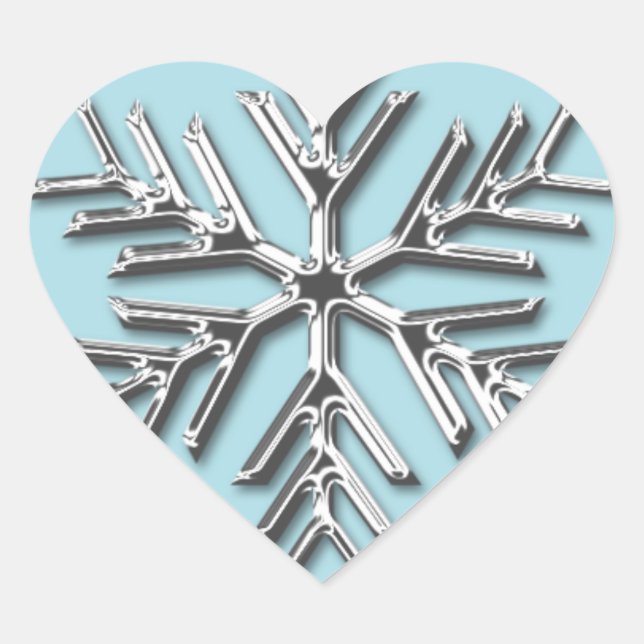Hochzeitssnowflake Winter Hochzeiten Siegel Herz-Aufkleber (Vorderseite)