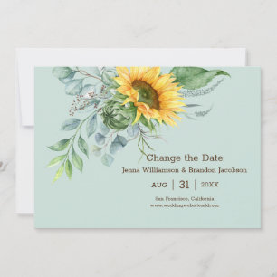Hochzeitssonnenblume Rustikale ändern das Datum Gr Save The Date