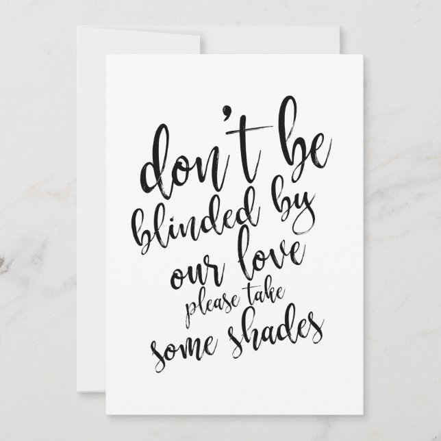 Hochzeitssonnenbrille bevorzugt günstige Schilder Einladung (Vorderseite)