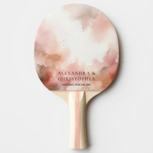 Hochzeitsspiel Rosen Goldstaub Wasserfarbe Signatu Tischtennis Schläger
