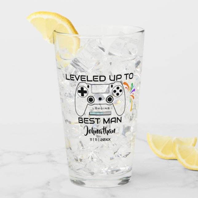 Hochzeitsspiel-Trauzeuge erhöht Gamer Glas (Vorderseite Ice)