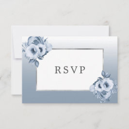 Hochzeitsstaubblütenflorale, silberne UAWG RSVP Karte
