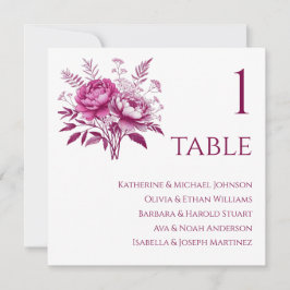 Hochzeitsstichtabelle - Wasserfarbenmagenta Einladung