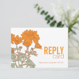 Hochzeitsstichtag chrysanthemum orange Hochzeit RS RSVP Karte