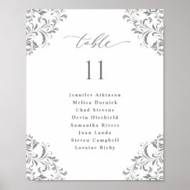 Hochzeitsstift 8x10 Silbergrau Blüh Poster