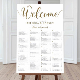 Hochzeitsstift Alphabetischer Ordergoldplan Poster