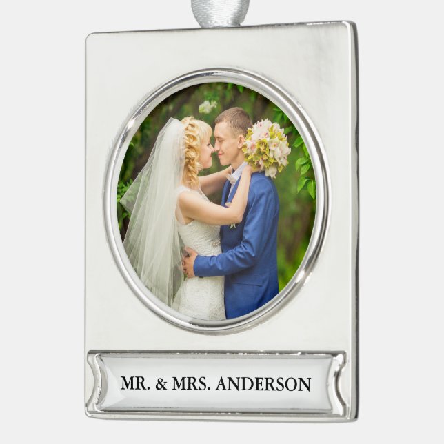Hochzeitsstift Banner-Ornament Silber (Links)