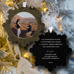 Hochzeitsstift Foto Gold Black Christmas Paper Ornament Karte