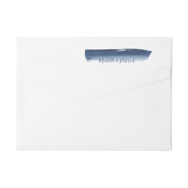 Hochzeitsstift für kreative Navy-Brushstroke-Rücks (Rückseite)