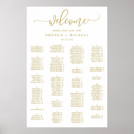 Hochzeitsstift Gold Bouncy Script Poster
