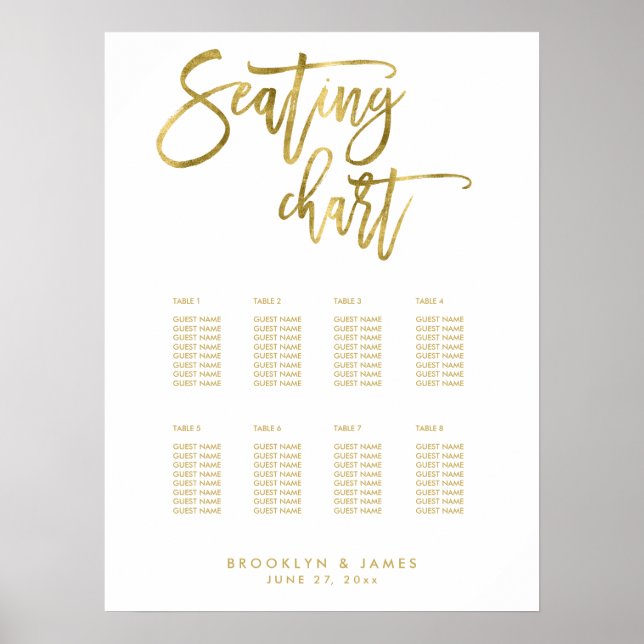 Hochzeitsstift Gold Foil Effect 18x24 Poster (Vorne)